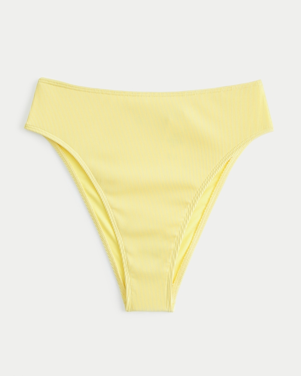 Gilly Hicks High-Waist Cheeky Bikini Bottom, Lemonade Yellow view 1