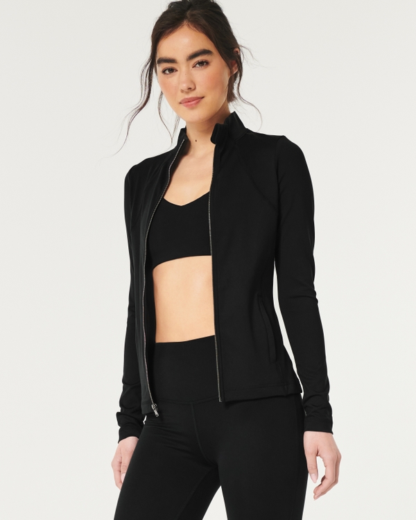 Gilly Hicks Active Recharge Zip-Up Jacket, Black