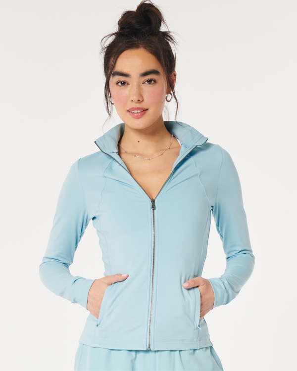 Gilly Hicks Active Recharge Zip-Up Jacket, Light Blue