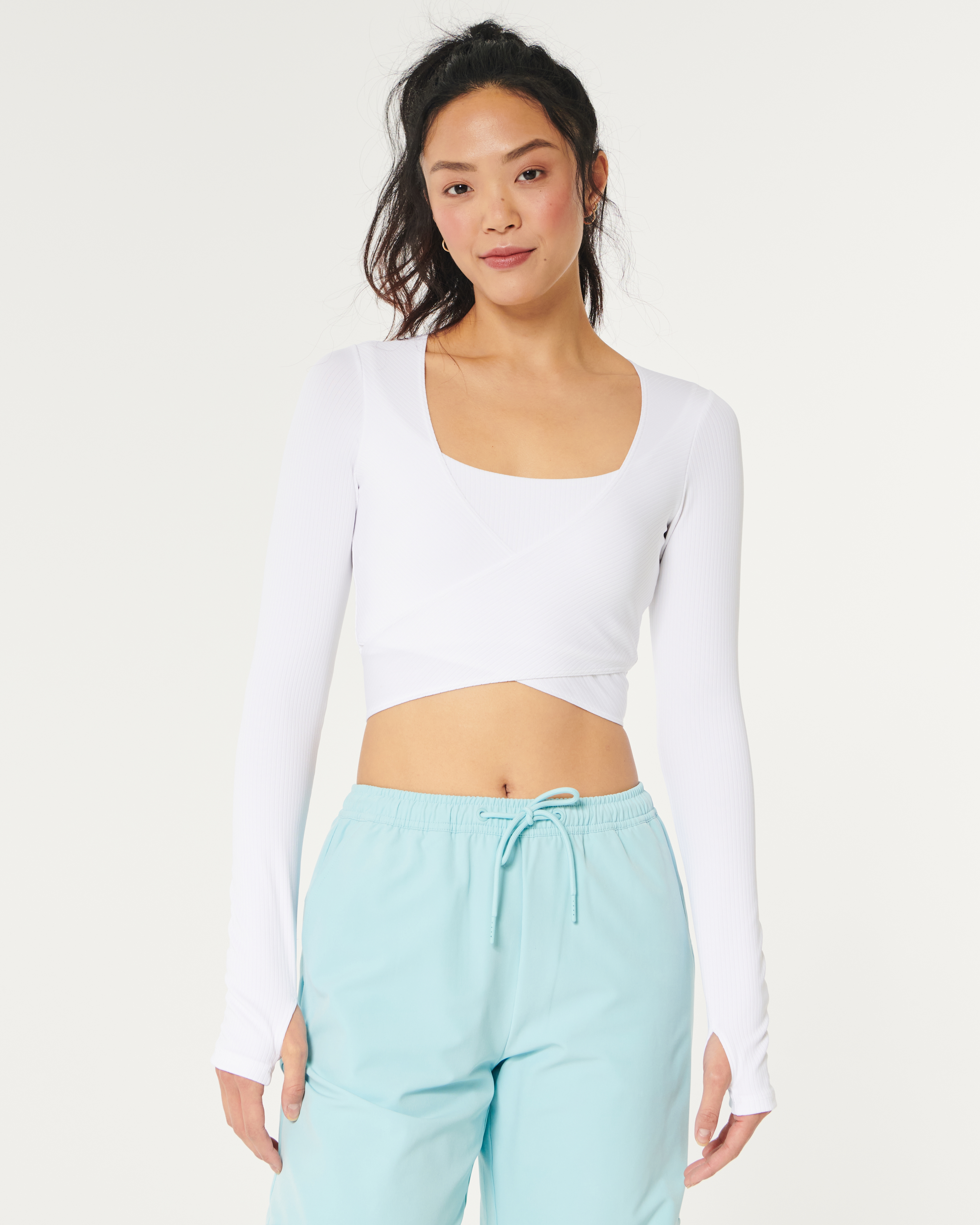 Hollister wrap hotsell crop top