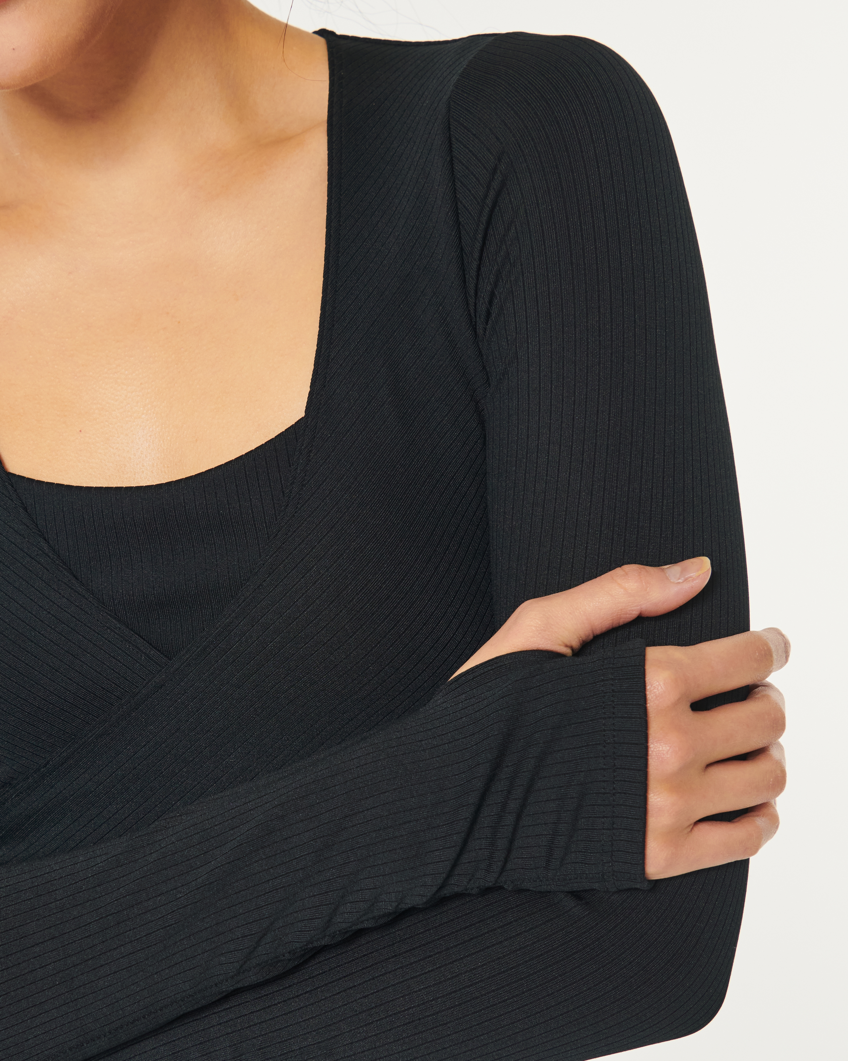 Gilly Hicks Active Recharge Ribbed Wrap Top