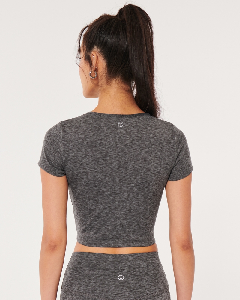 LULULEMON In Mind Short Sleeve Top in Heathered Cyprus - Size L