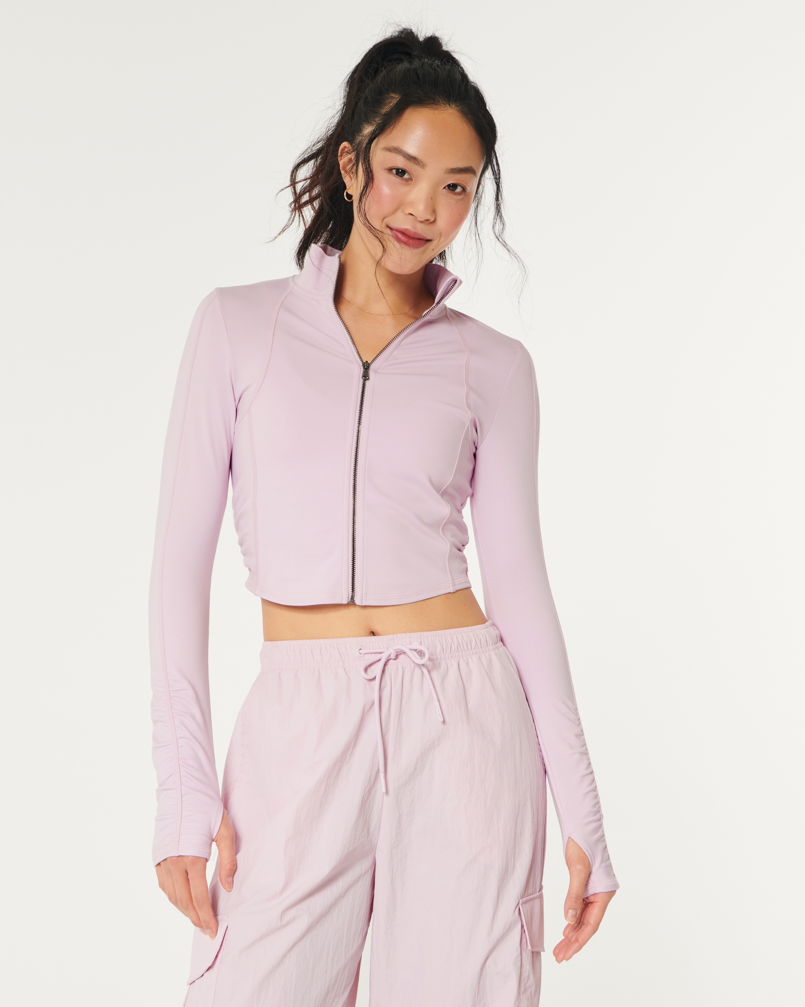 Gilly Hicks Sydney Womens Small XS Pink Full Zip Logo Hoodie Soft Jacket EUC