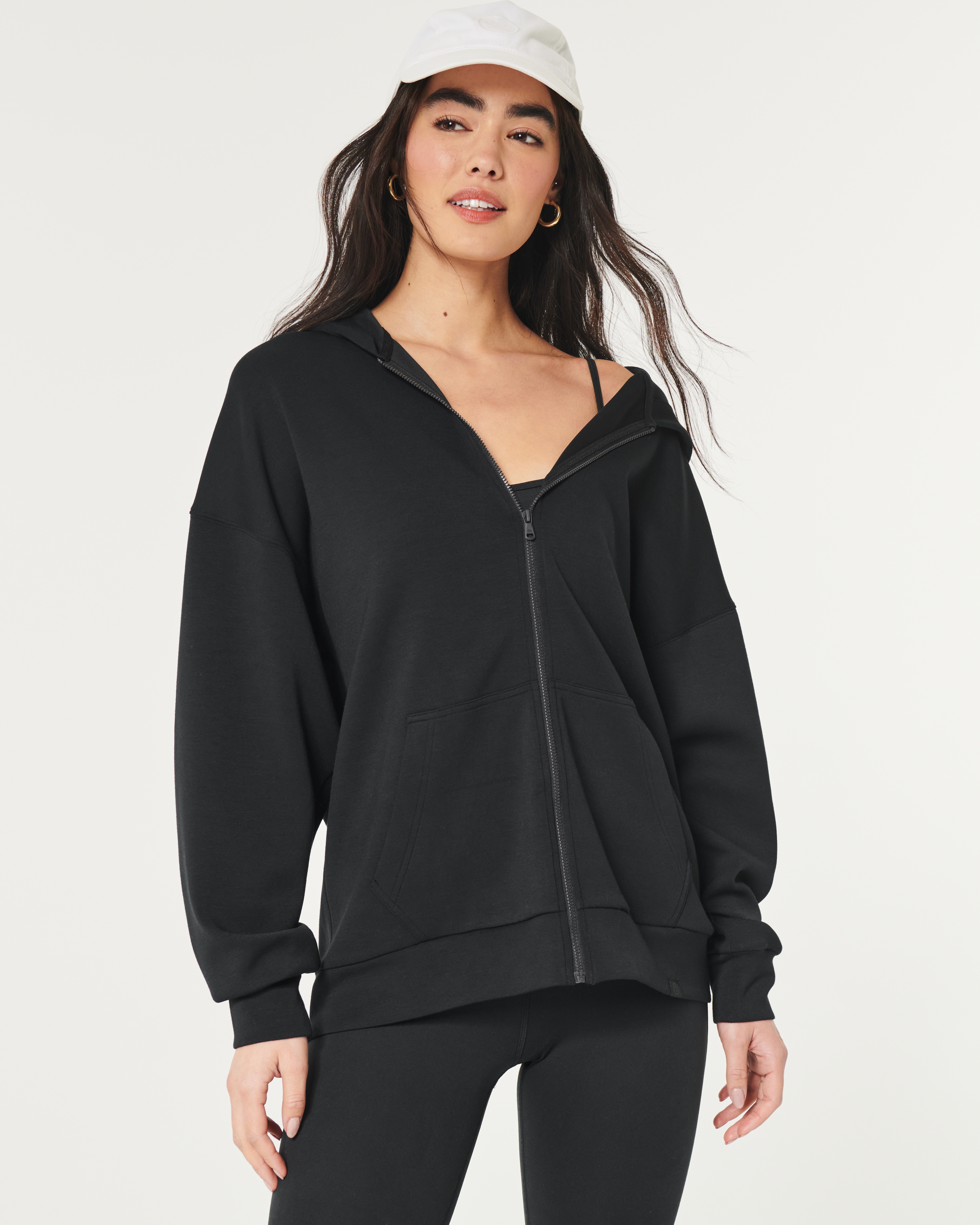 Gilly Hicks Active Cooldown Oversized Zip-Up Hoodie