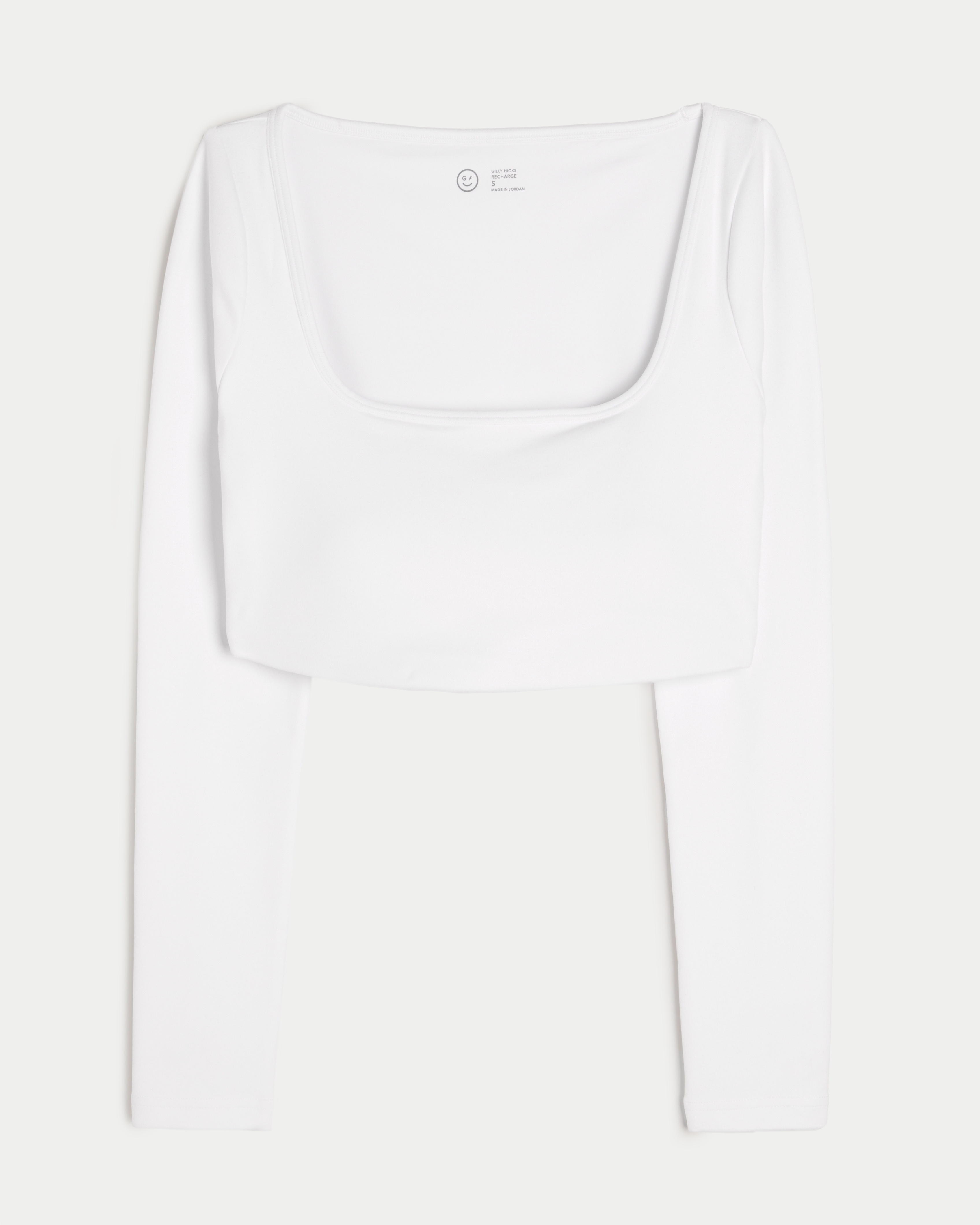 Women s Gilly Hicks Active Recharge Ultra Crop Long Sleeve Top in White Size S from Hollister