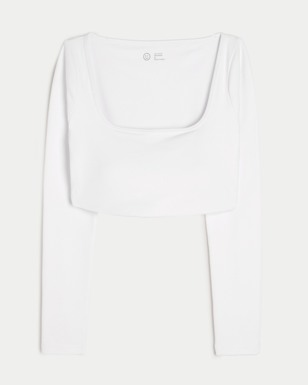 Gilly Hicks Active Recharge Ultra-Crop Long-Sleeve Top, White