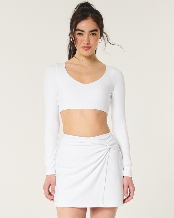 Gilly Hicks Active Recharge Ultra-Crop Plunge Top, White