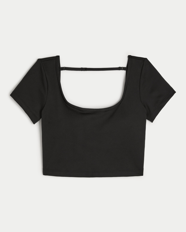 Gilly Hicks Active Recharge Open-Back Tee, Black