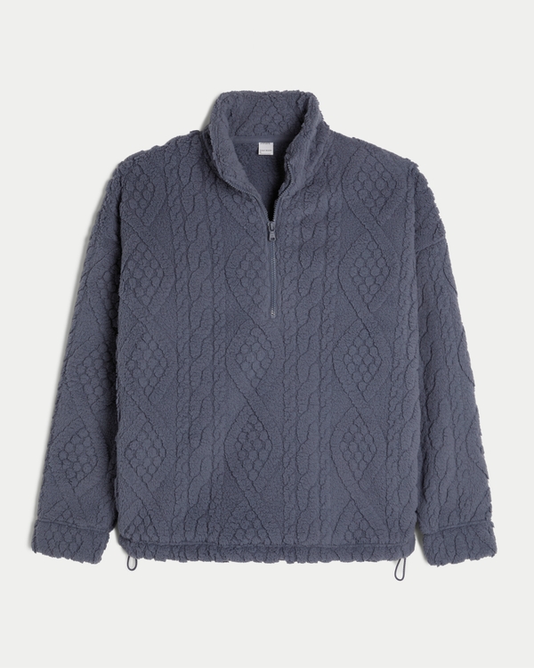 Gilly Hicks Cozy Quarter-Zip Sweatshirt, Grey Blue