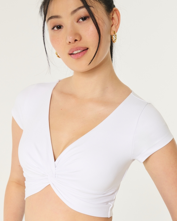 Gilly Hicks Active Recharge Knot-Front Top, White