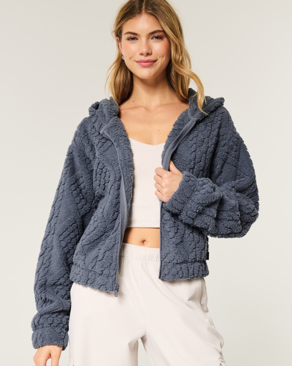 Gilly Hicks Cozy Zip-Up Hoodie, Grey Blue