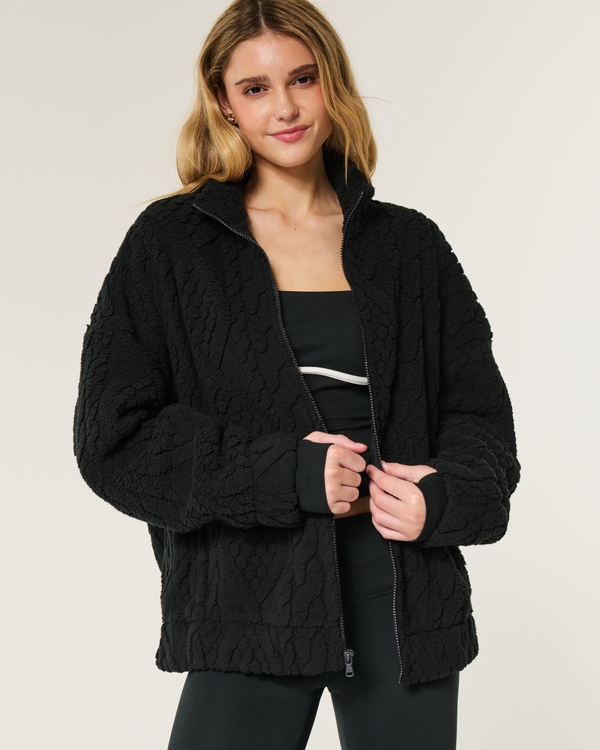 Gilly Hicks Cozy Zip-Up Sweatshirt, Black