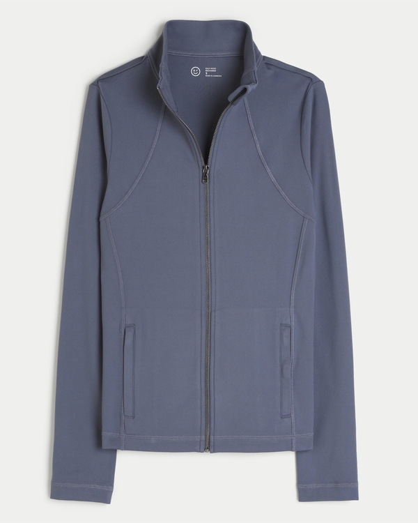 Gilly Hicks Active Recharge Zip-Up Jacket, Grey Blue