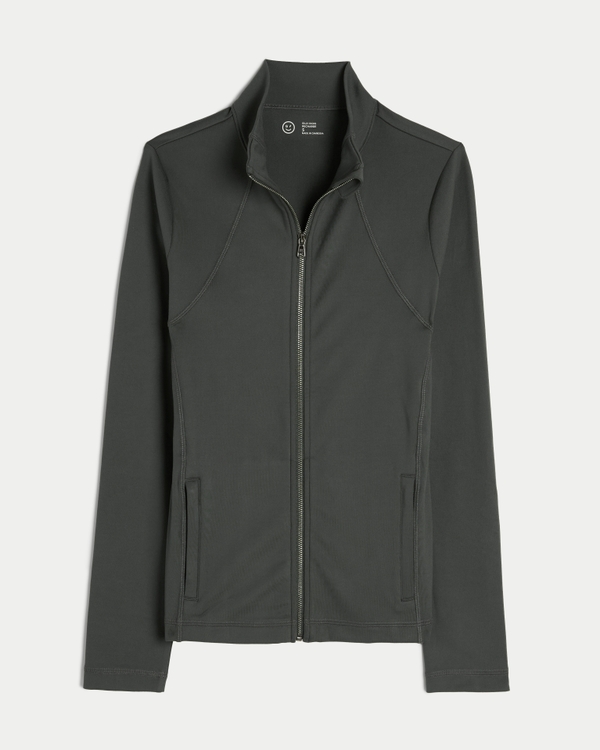 Gilly Hicks Active Recharge Zip-Up Jacket, Shadow Green view 1