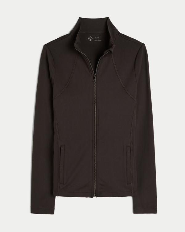 Gilly Hicks Active Recharge Zip-Up Jacket, Espresso view 1