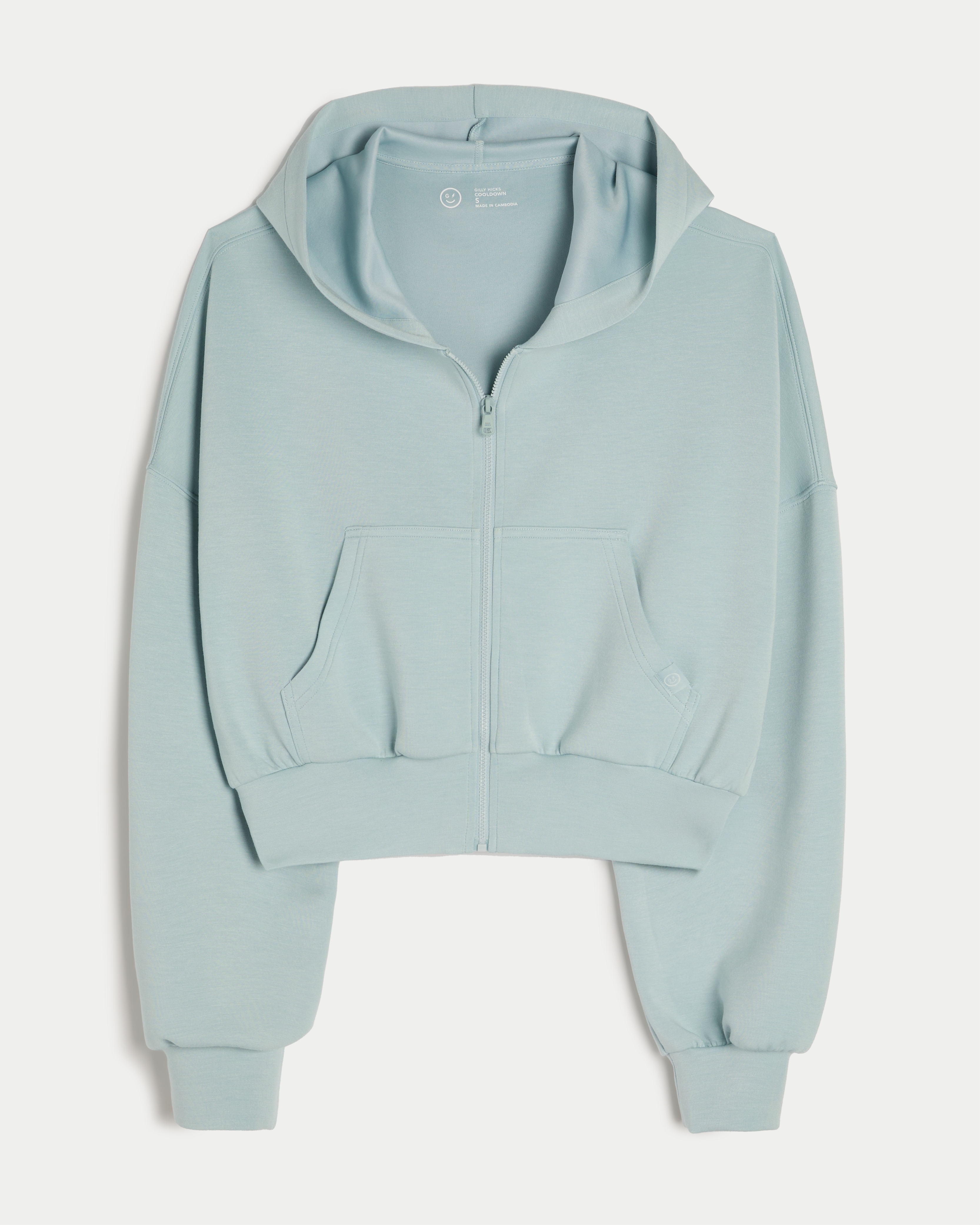 Women s Gilly Hicks Active Cooldown Crop Zip Up Hoodie Women s Clearance HollisterCo