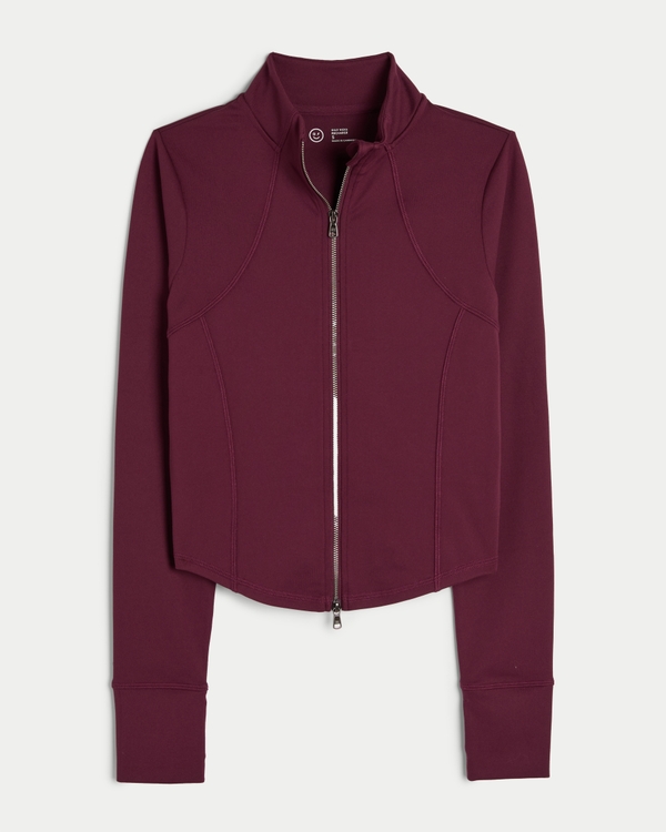 Gilly Hicks Active Recharge 2-Way Zip-Up Jacket, Mulberry