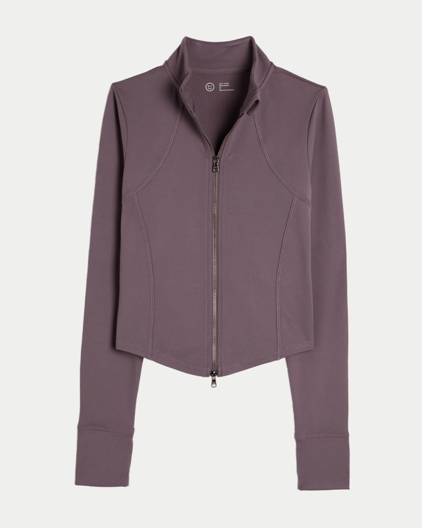 Gilly Hicks Active Recharge Zip-Up Jacket, Dark Mauve