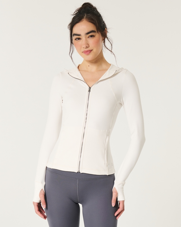 Gilly Hicks Active Recharge Zip-Up Hoodie, Cloud White