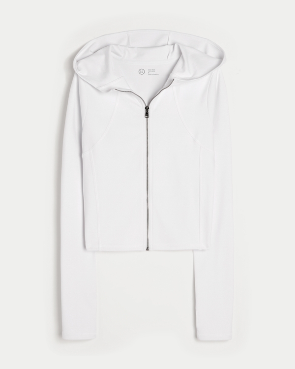 Gilly Hicks Active Recharge ジップアップフーディー, ホワイト view 1