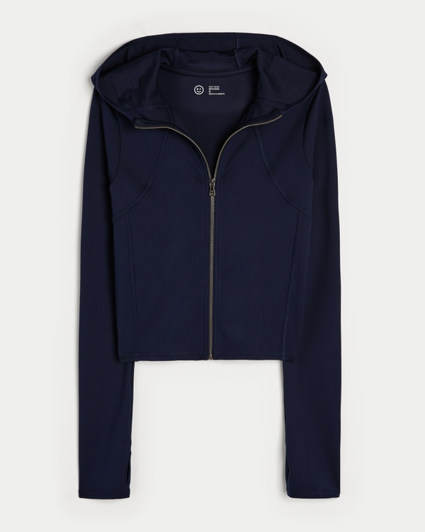 Gilly Hicks Active Recharge ジップアップフーディー, ネイビー view 1