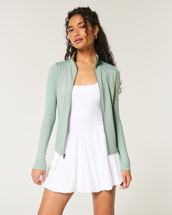 Gilly Hicks Active Recharge Zip-Up Jacket, Glacier Green view 1