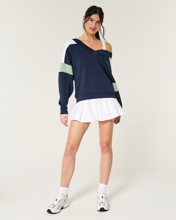 Gilly Hicks Active Cooldown Off-the-Shoulder Top, Navy view 2