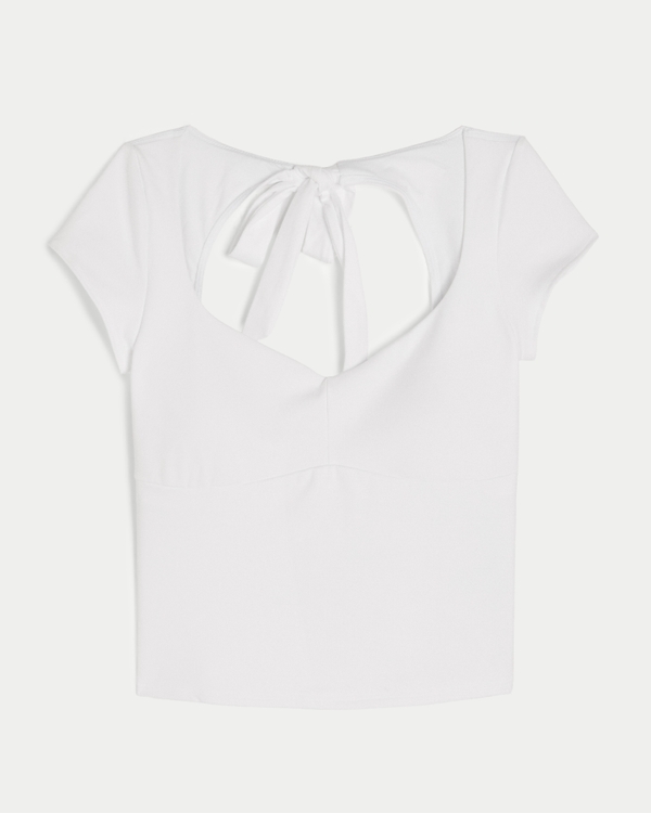Gilly Hicks Active Tie-Back Ballet Top, White view 1