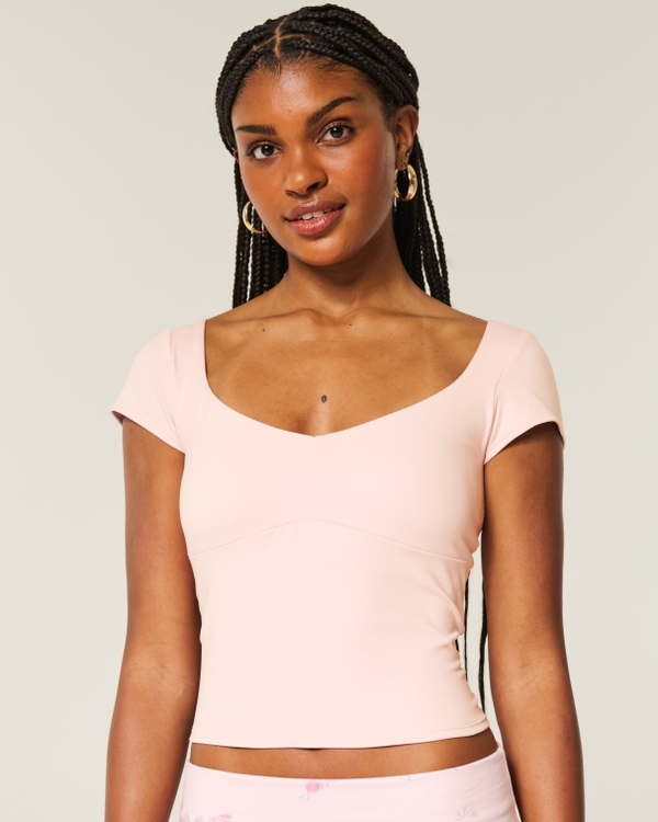 Gilly Hicks Active Tie-Back Ballet Top, Light Lilac view 1