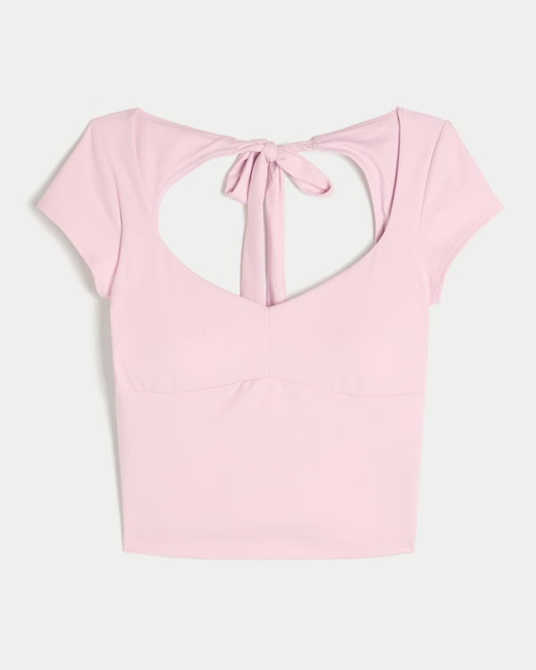 Gilly Hicks Active Tie-Back Ballet Top, Light Lilac view 1