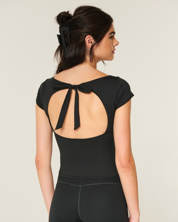 Gilly Hicks Active Tie-Back Ballet Top, Black view 2