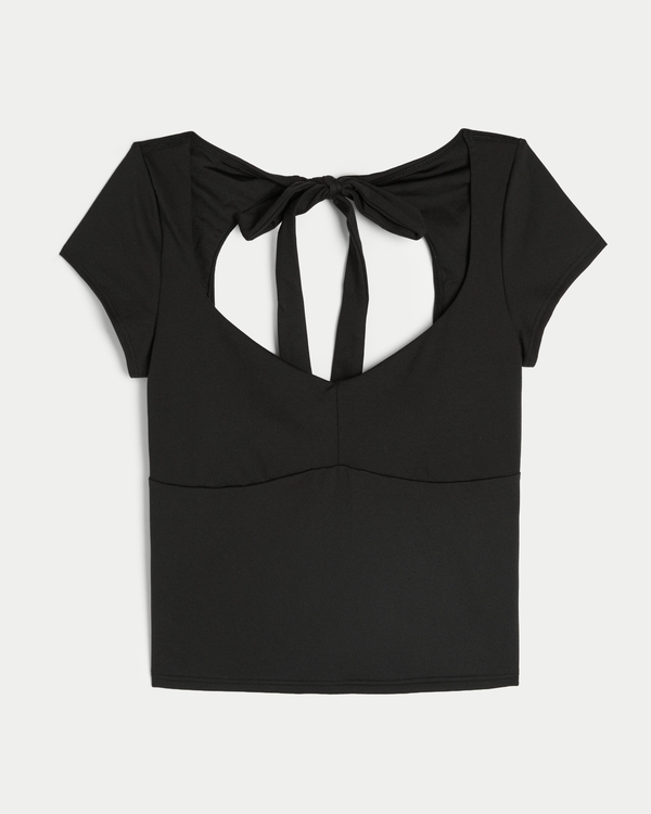 Gilly Hicks Active Tie-Back Ballet Top, Black view 1