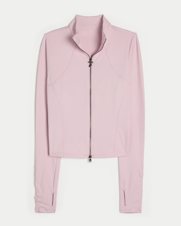 Gilly Hicks Active Recharge Bow Double Zip Jacket, Light Lilac view 1