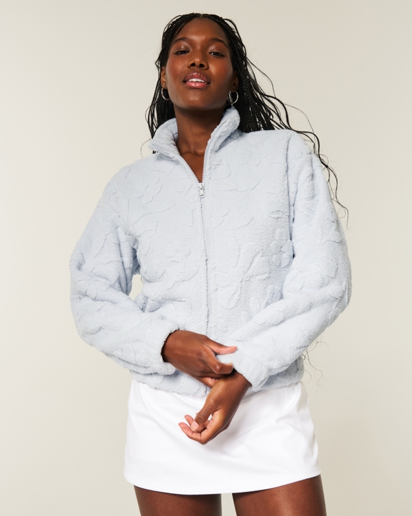 Gilly Hicks Sherpa Zip-Up Sweatshirt, Light Blue view 1