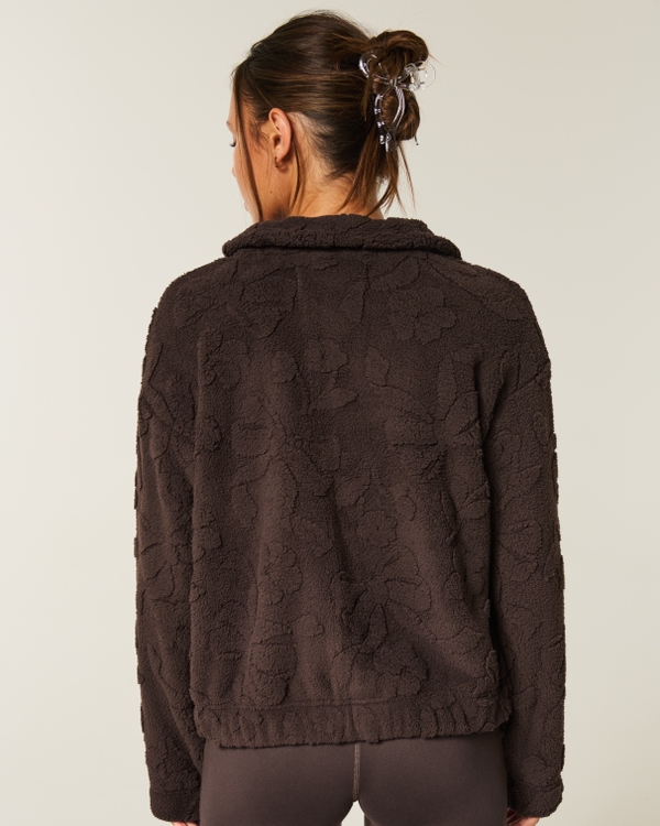 Gilly Hicks Sherpa Zip-Up Sweatshirt, Espresso view 2