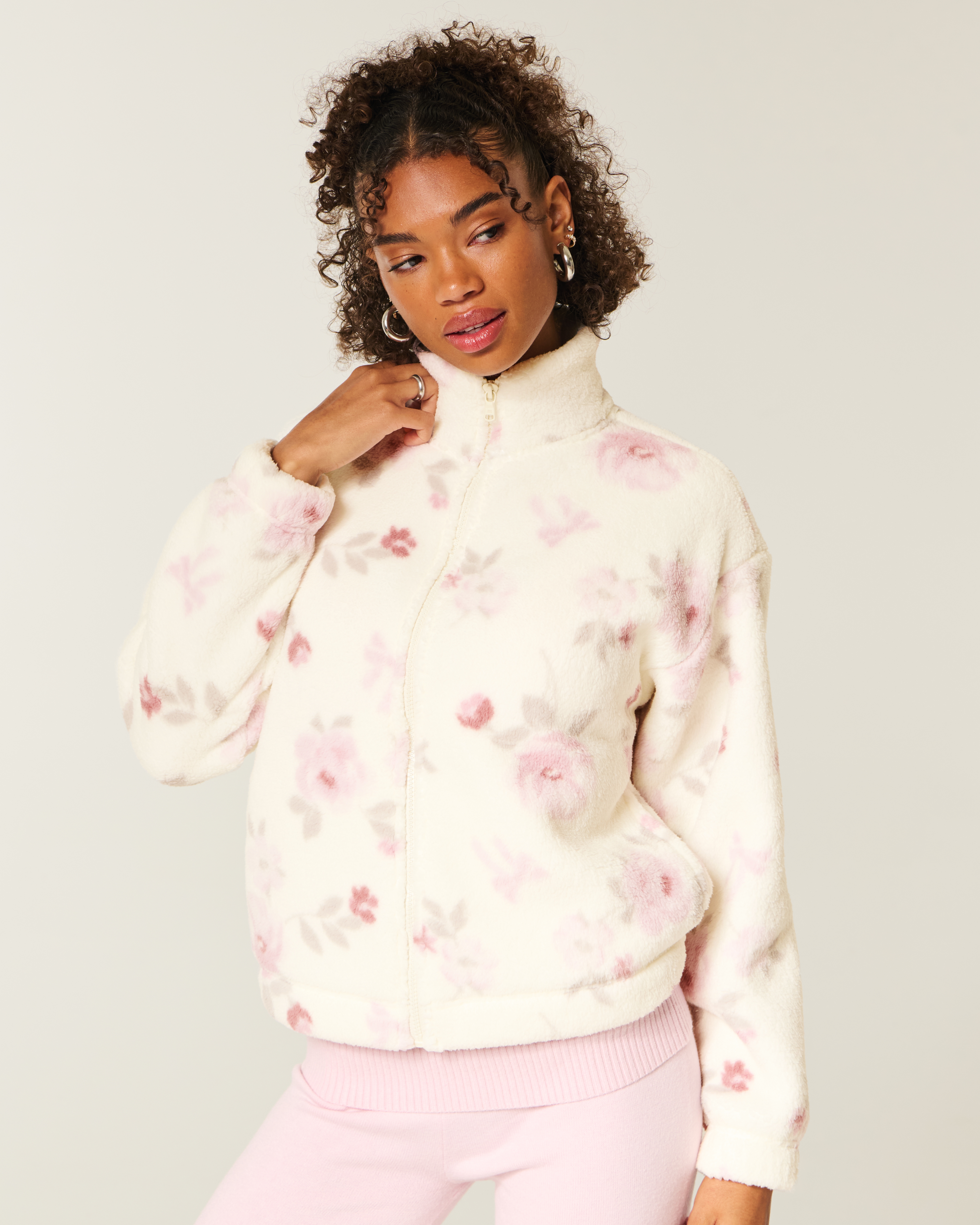 Gilly Hicks Sherpa Zip-up Sweatshirt