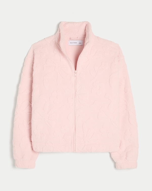 Gilly Hicks Sherpa Zip-Up Top