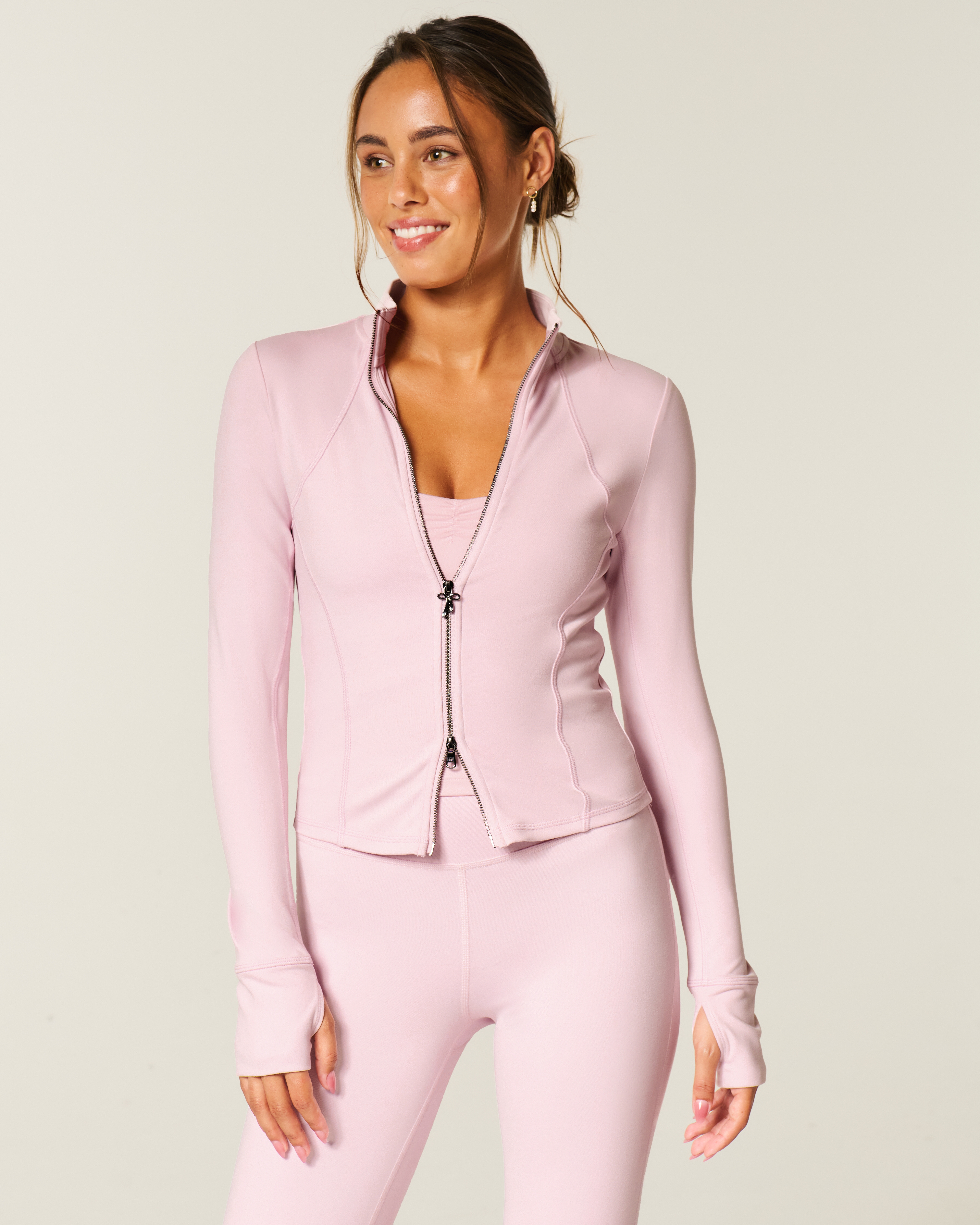 Gilly Hicks Active Recharge Bow Double Zip Jacket