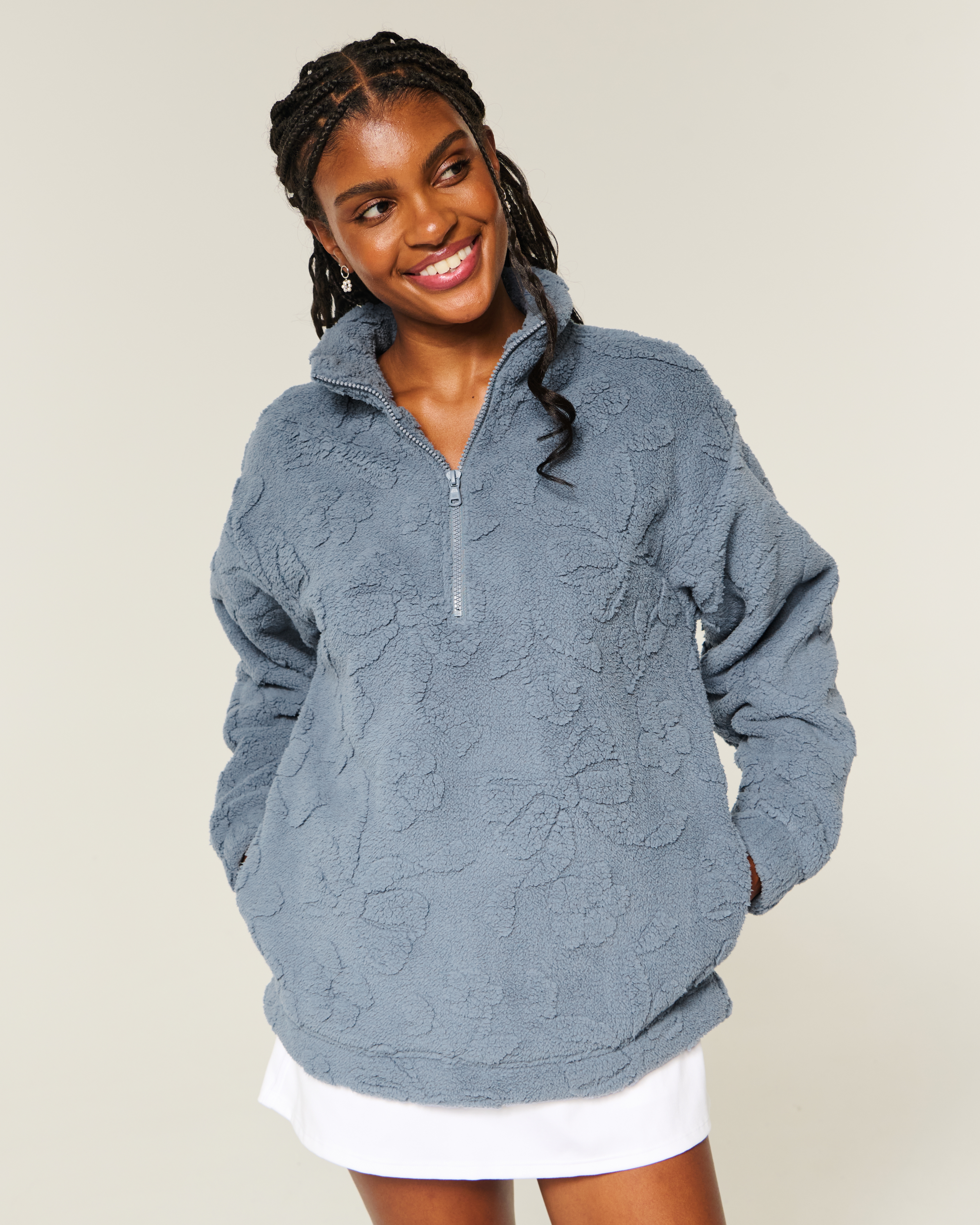 Gilly Hicks Sherpa Quarter-Zip Sweatshirt