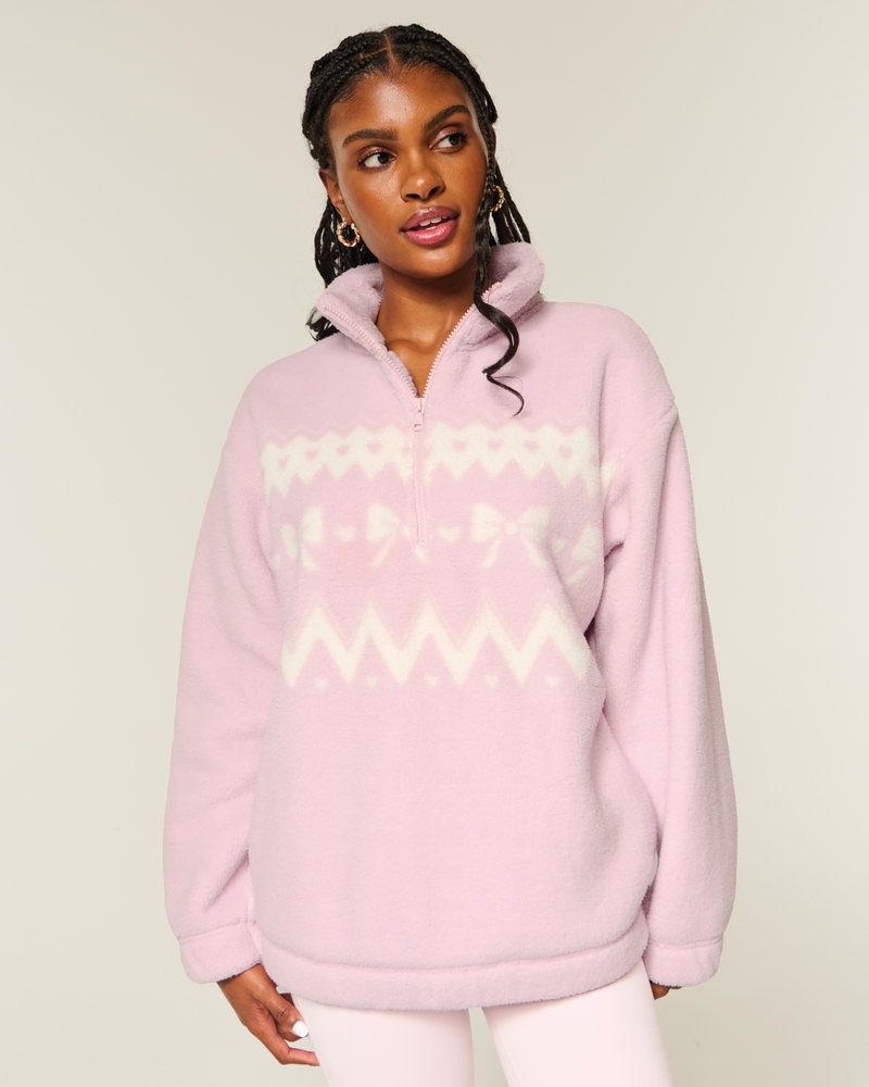Hollister Sherpa Quarter Zip Gilly Hicks Sherpa Hoodie Women's