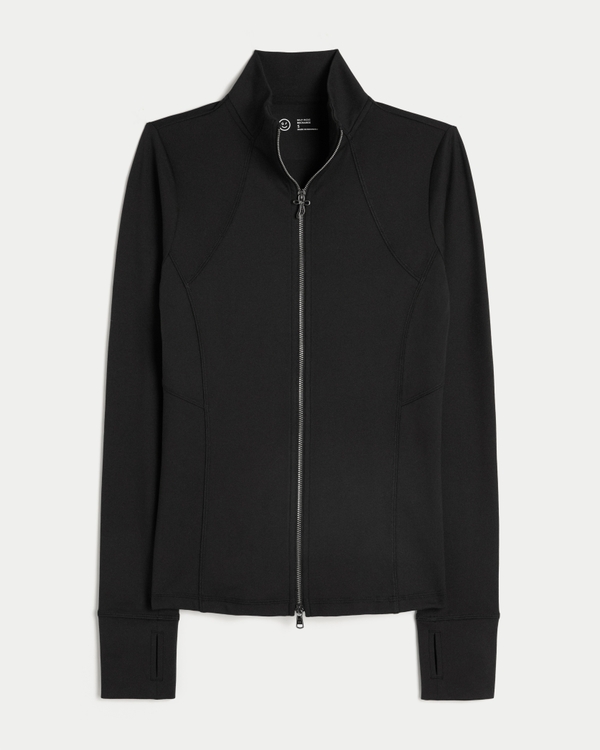 Gilly Hicks Active Recharge Slim & Snatched Full-Zip, Black view 1