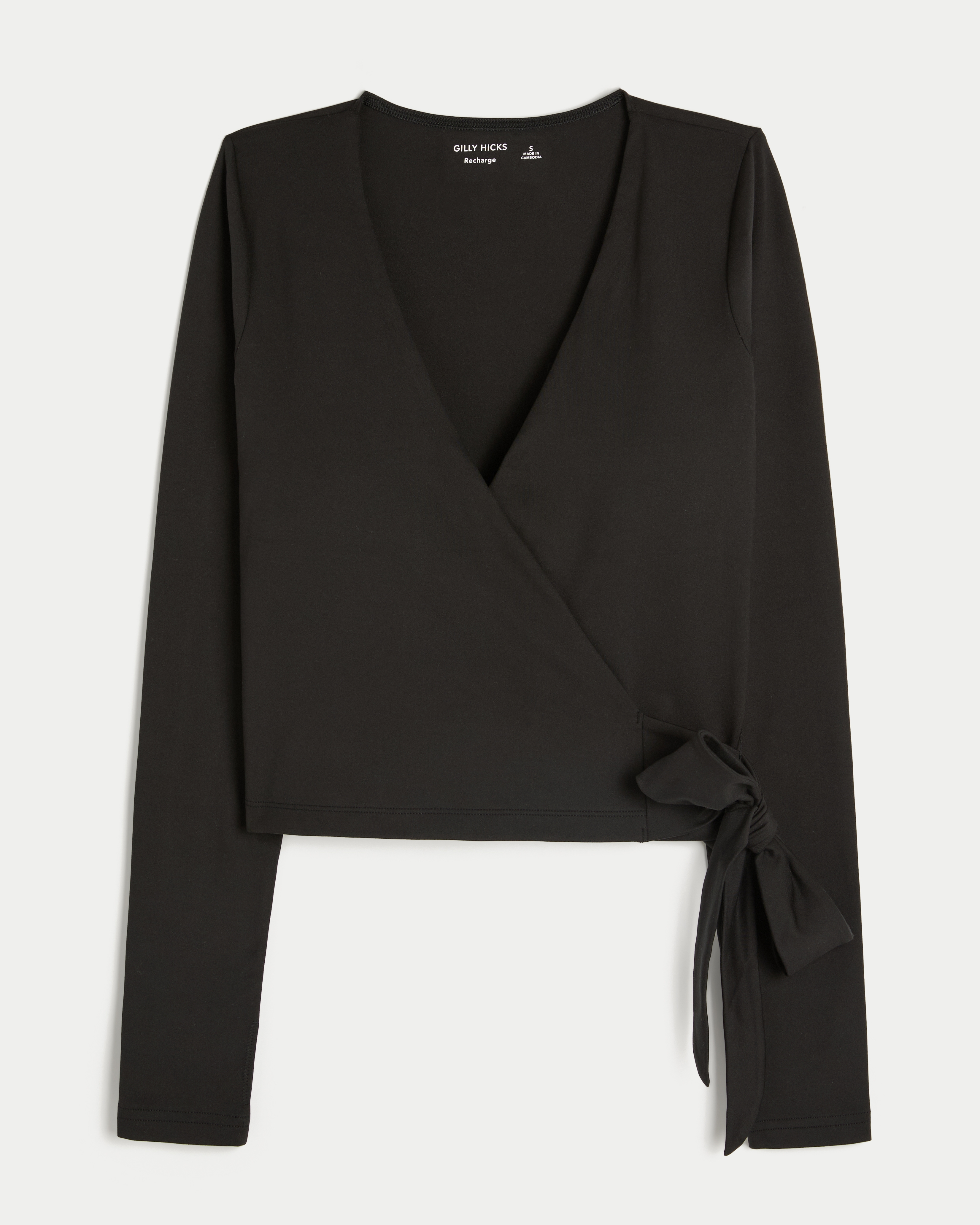 Gilly Hicks Active Recharge Long-Sleeve Wrap Top