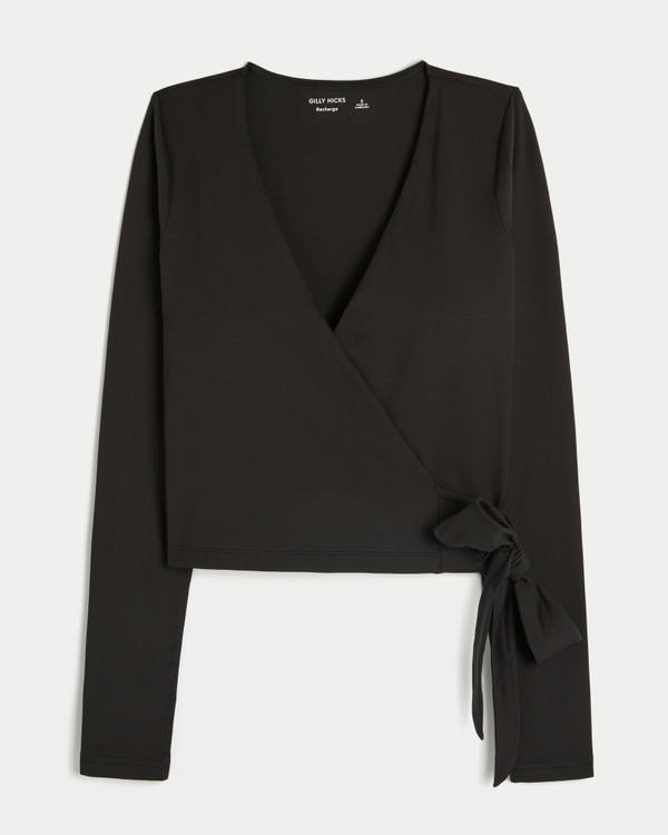 Gilly Hicks Active Recharge Long-Sleeve Wrap Top
