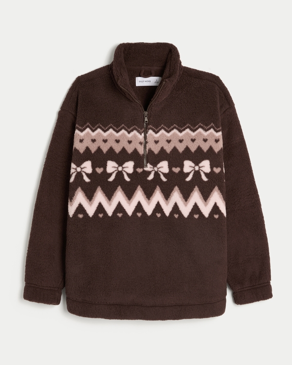 Gilly Hicks Sherpa Quarter-Zip Sweatshirt