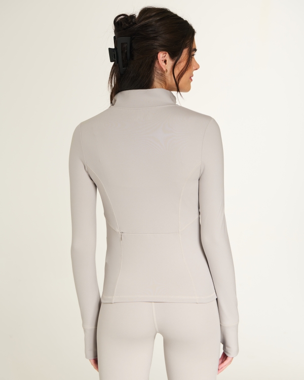Gilly Hicks Active Recharge Slim & Snatched Full-Zip, Stone view 2