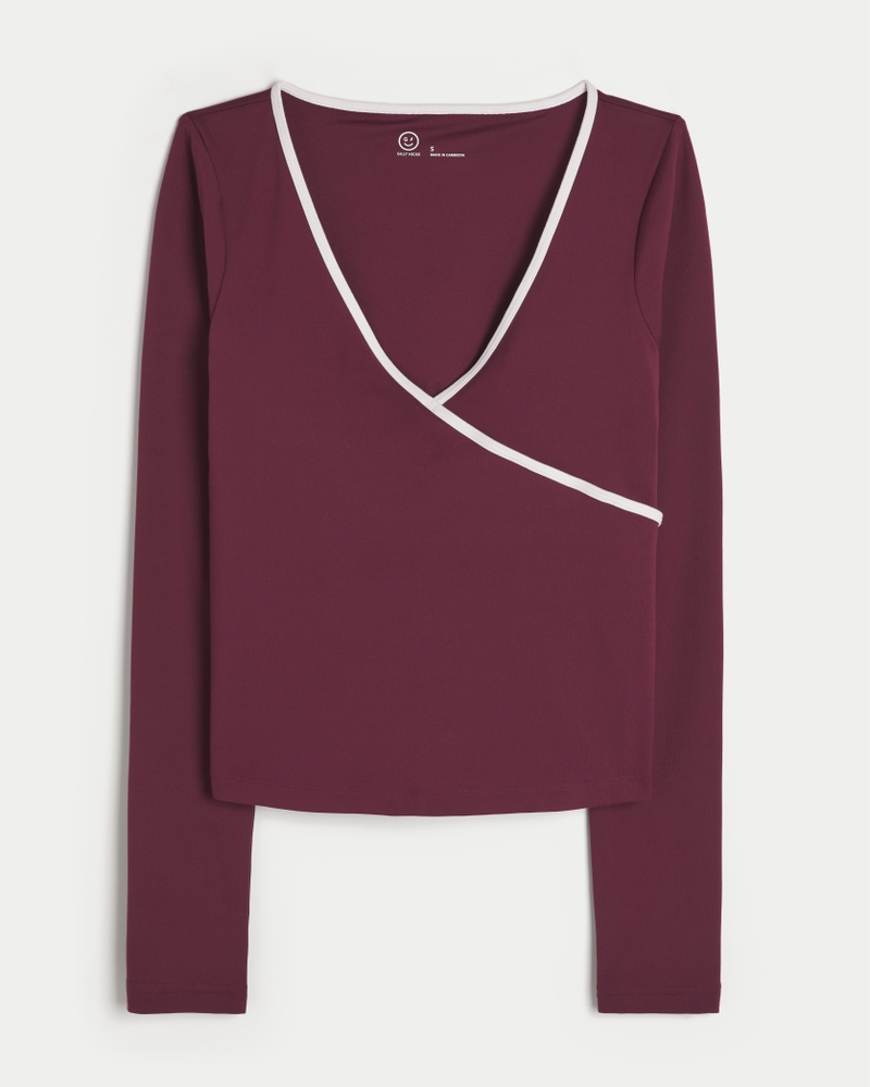 Gilly Hicks Active Tipped Wrap Top