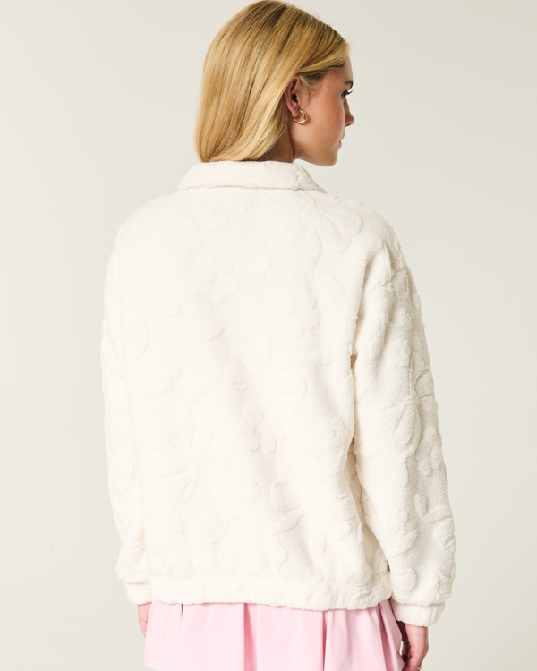 Gilly Hicks Cozy Mock-Neck Quarter-Zip Sweatshirt, Cloud White view 2