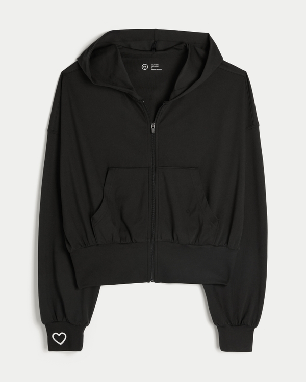 Gilly Hicks Active Recharge Easy Zip-Up Jacket, Black view 1