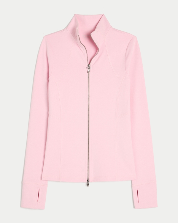 Gilly Hicks Active Recharge Slim & Snatched Full-Zip, Blush Pink view 1