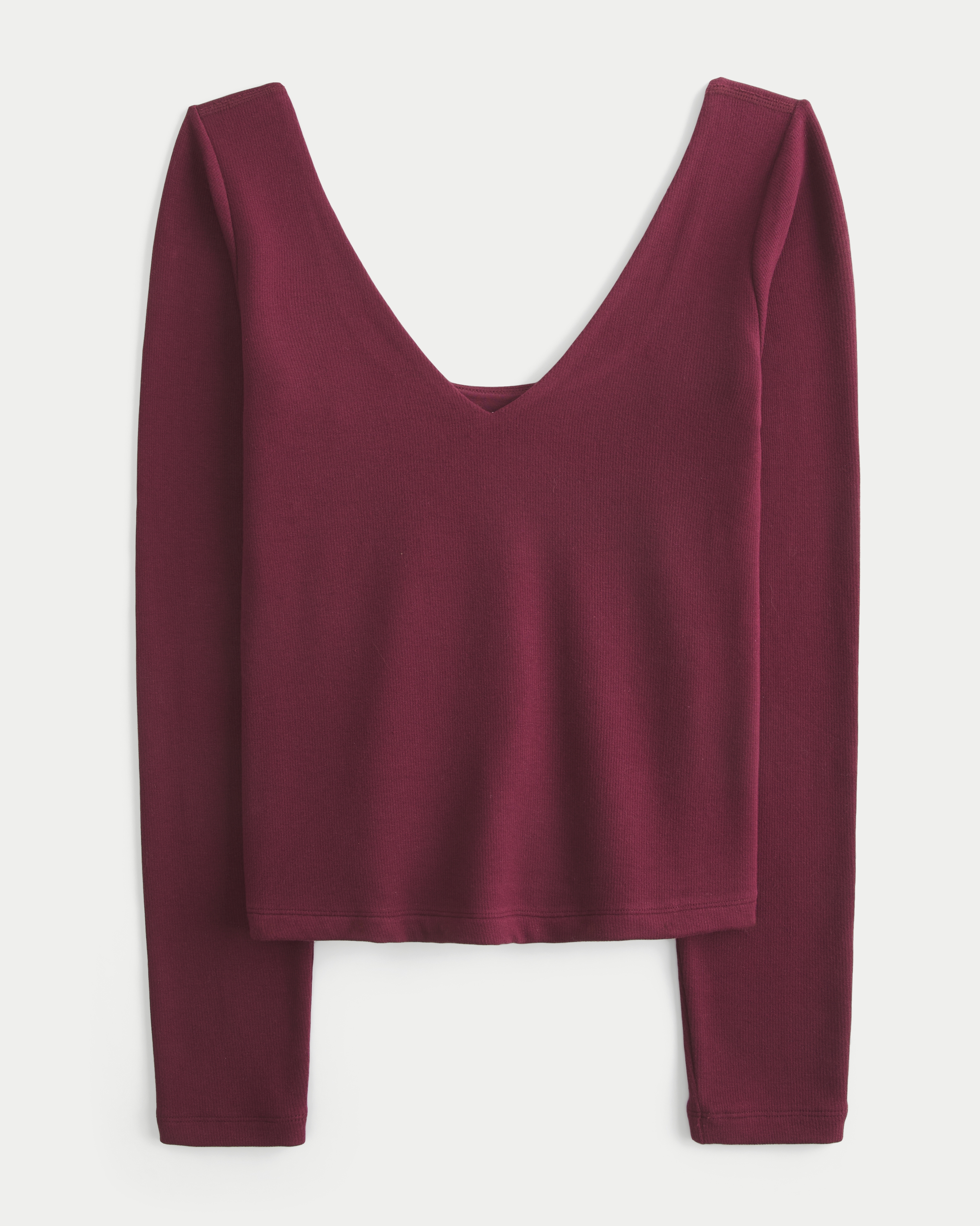Must-Have Basics Reversible Long-Sleeve V-Neck Scoop T-Shirt